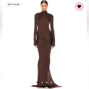 Helsa Slinky Jersey Sarong Maxi Dress